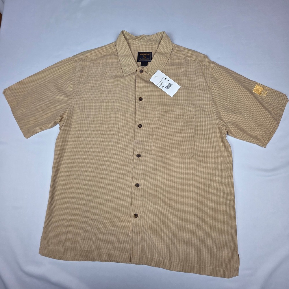 VTG‎ NWT Woolrich Willow Hill Button Mens Short Sleeve Shirt L Athens 2004 Kodak